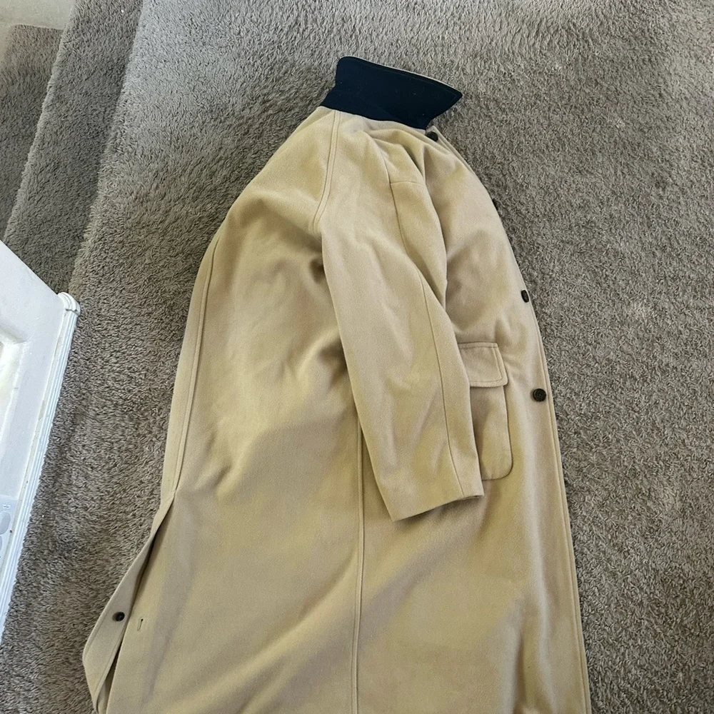 Men’s New Size m Medium Tommy Hilfiger Beige Long Vest Coat Peacoat primaloft - Picture 9 of 10